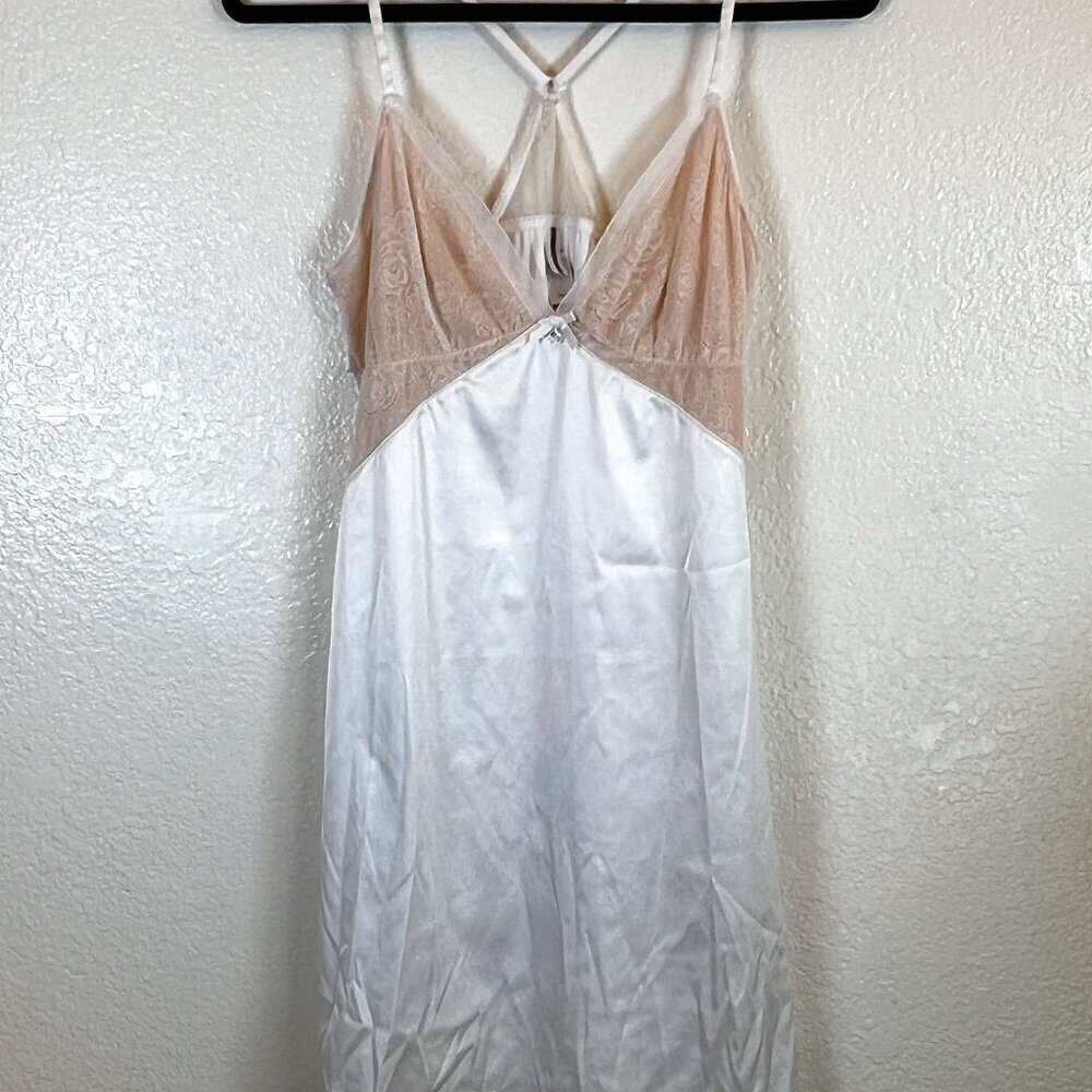 Marie Meiie Light Cream Satin Slip Lace Bodice Lingerie Size Medium